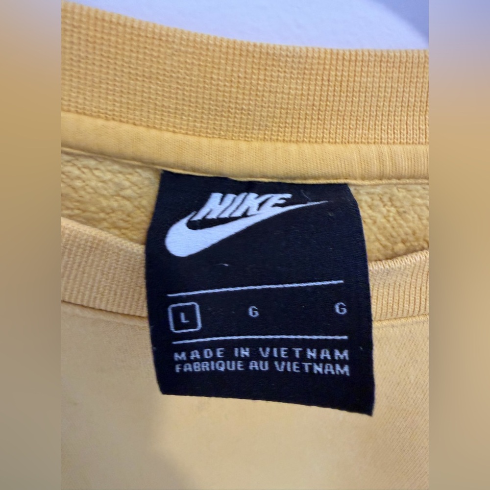 Nike Mustard Yellow Crewneck Sweatshirt with White Swoosh - Picture 4 of 5